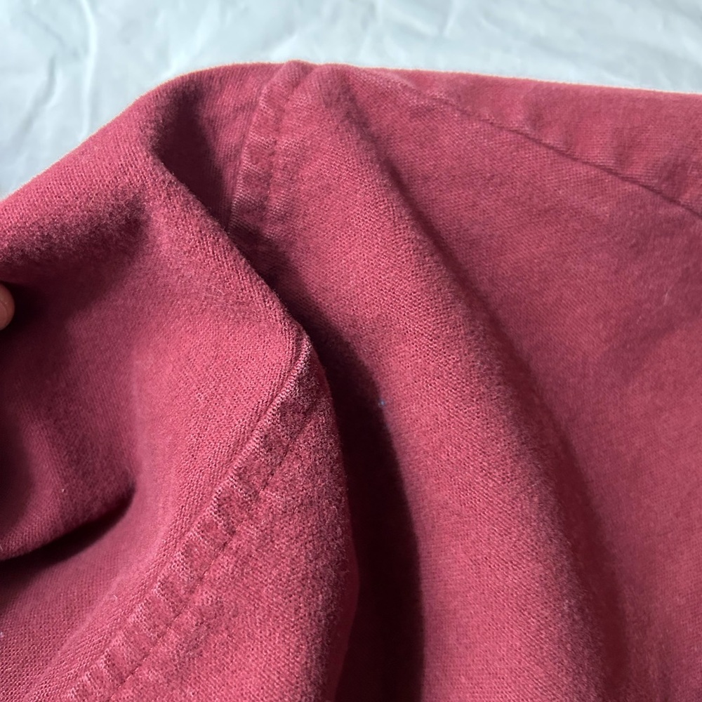 VINTAGE LL BEAN Cotton Chamois Flannel‎ Bathrobe Robe Maroon M - Picture 8 of 11